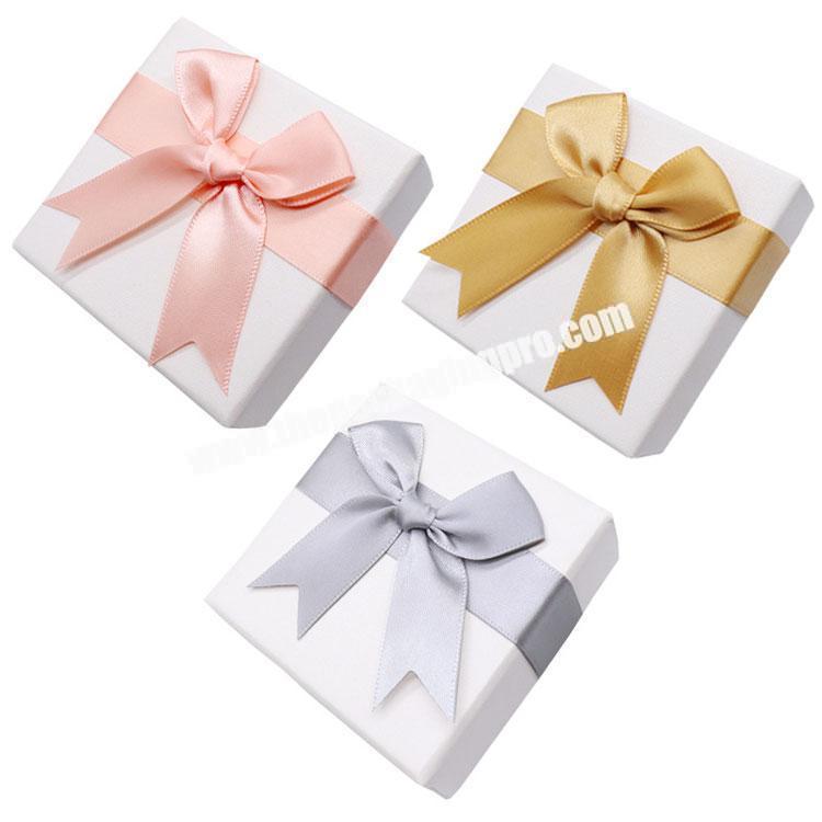 Jewelry Jewelry Small Ribbon Closure Gift Box, Custom Design Cardboard Gift Box With Ribbon