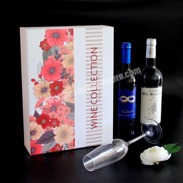 custom printed  hot sale handle paper box corrugated box printing ink cardboard box wine