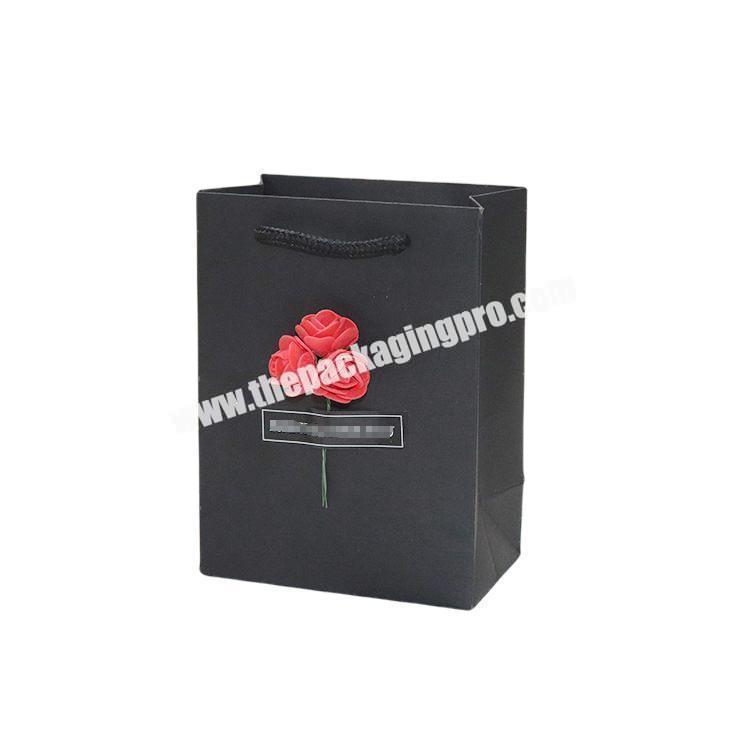 black Gift Small Custom Logo Customized Packaging Eco Clothes Pack Paper Bag