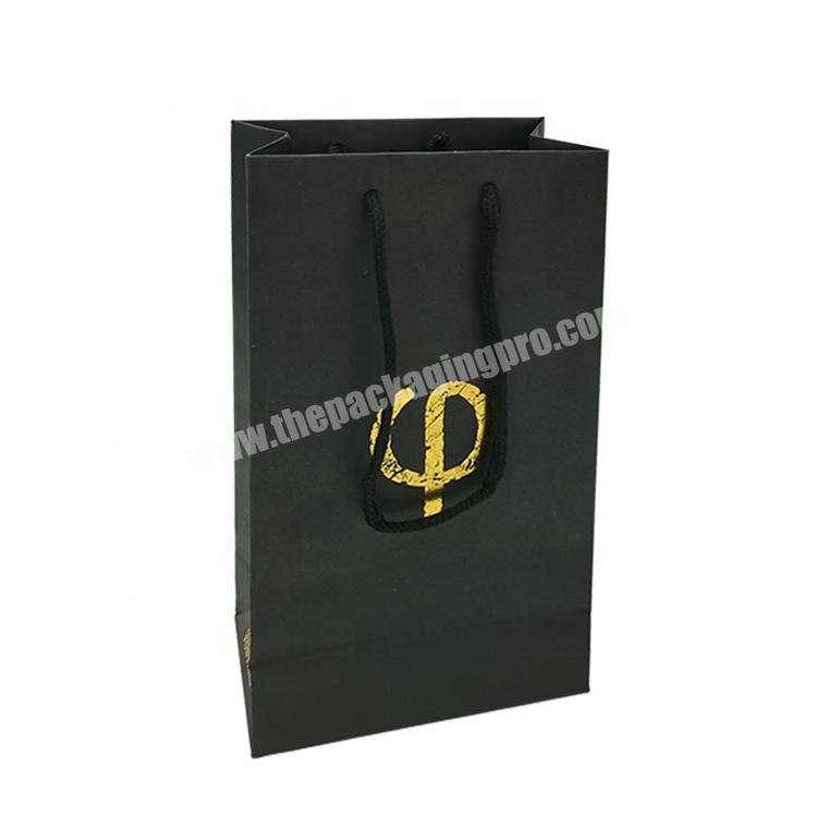 Top Hit Rates Product High Quality Wholesale Black Kraft Paper Gift Bags For Wine