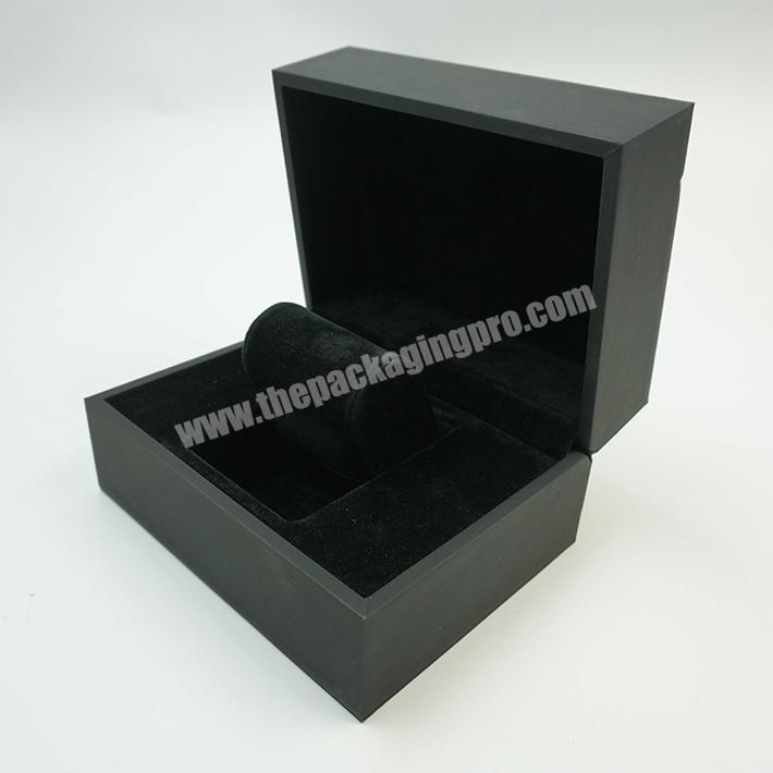 Watch Black Magnetic Packaging Gift Box High Quality Rigid Cardboard Paper Box with Velvet Pallet Inserts Boxes for Watch CN;GUA