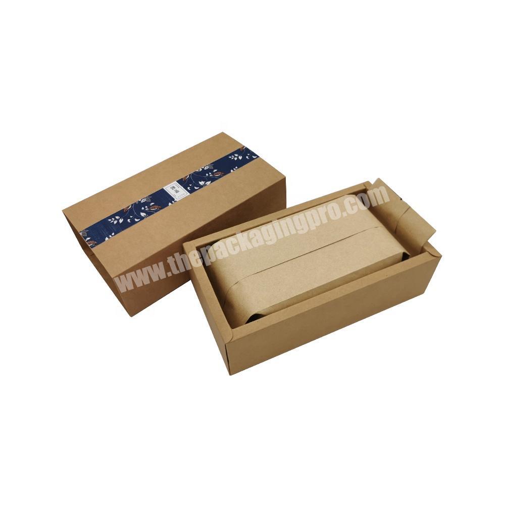 Hot sales Brown Kraft Paper Pillow Cardboard Box for Food Tea Coffee Storage