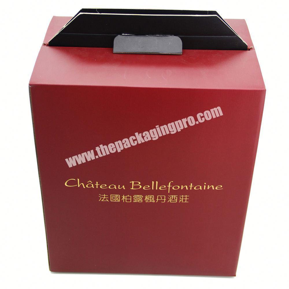 Guangzhou factory gold hotstamping logo 4 bottle wine box