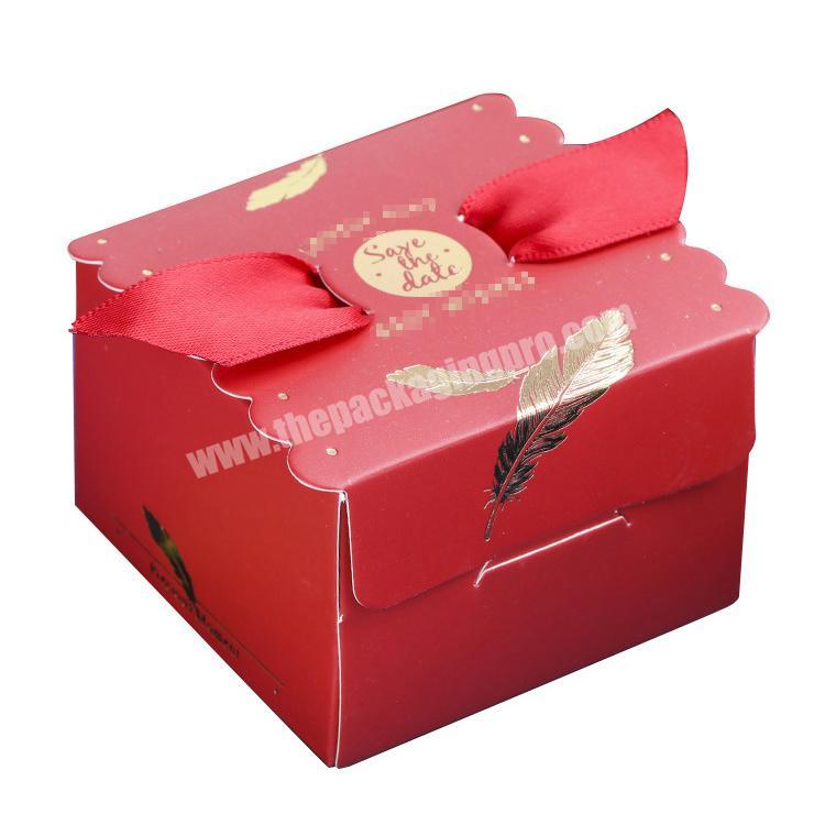 Custom wholesale price creative candy wrappers box ribbon reusable