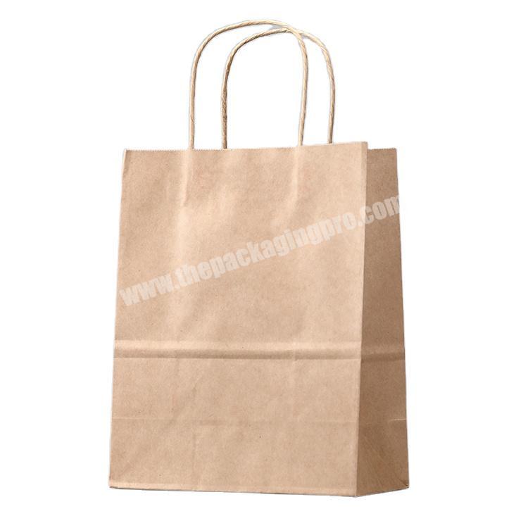 Carrier Out Tote Brown Delivery Kraft Stand Up Paper Bag with high quality wholesale