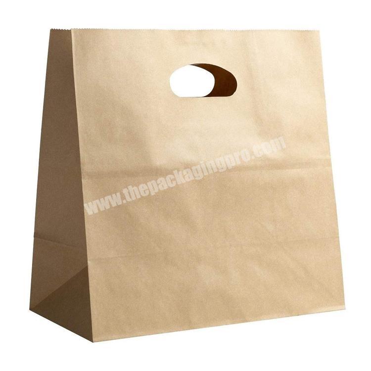 custom gravure printing die cut handle kraft paper bag for Restaurants Gifts shopping market luxury retail packaging bag