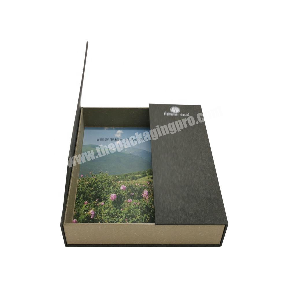 Custom Black Kraft Paper Double Door Carton Tea Gift Boxes for Books