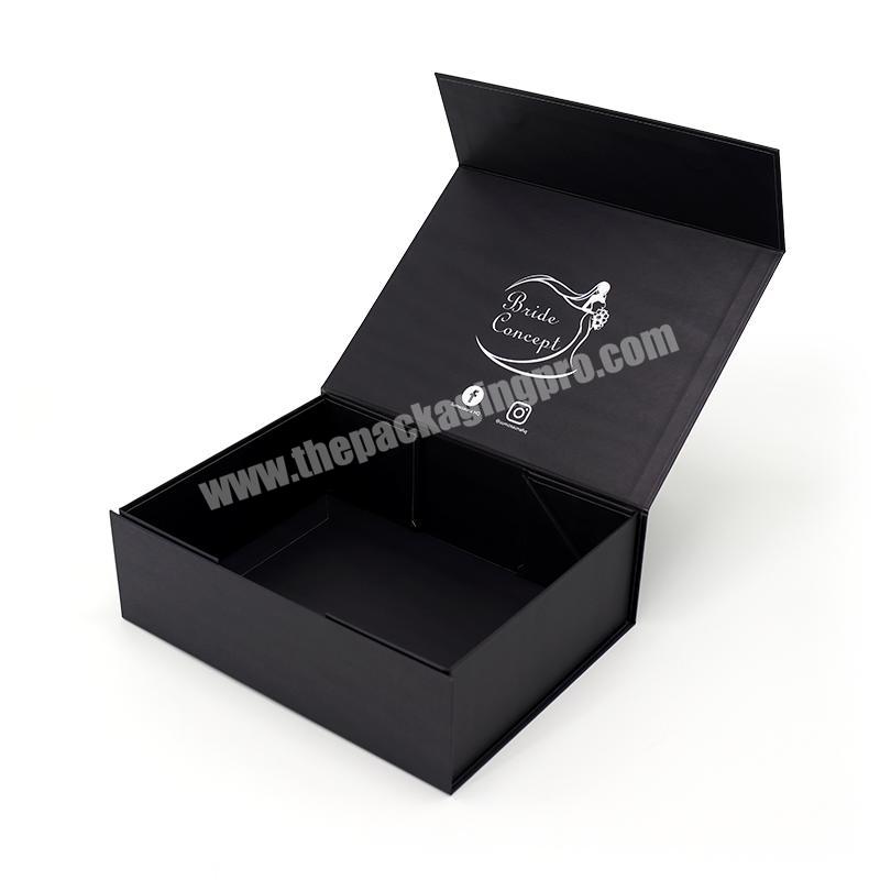 Cosmetic Makeup Luxury Design Magnet Folding Cardboard Packaging Black Custom Logo Magnetic Gift Box