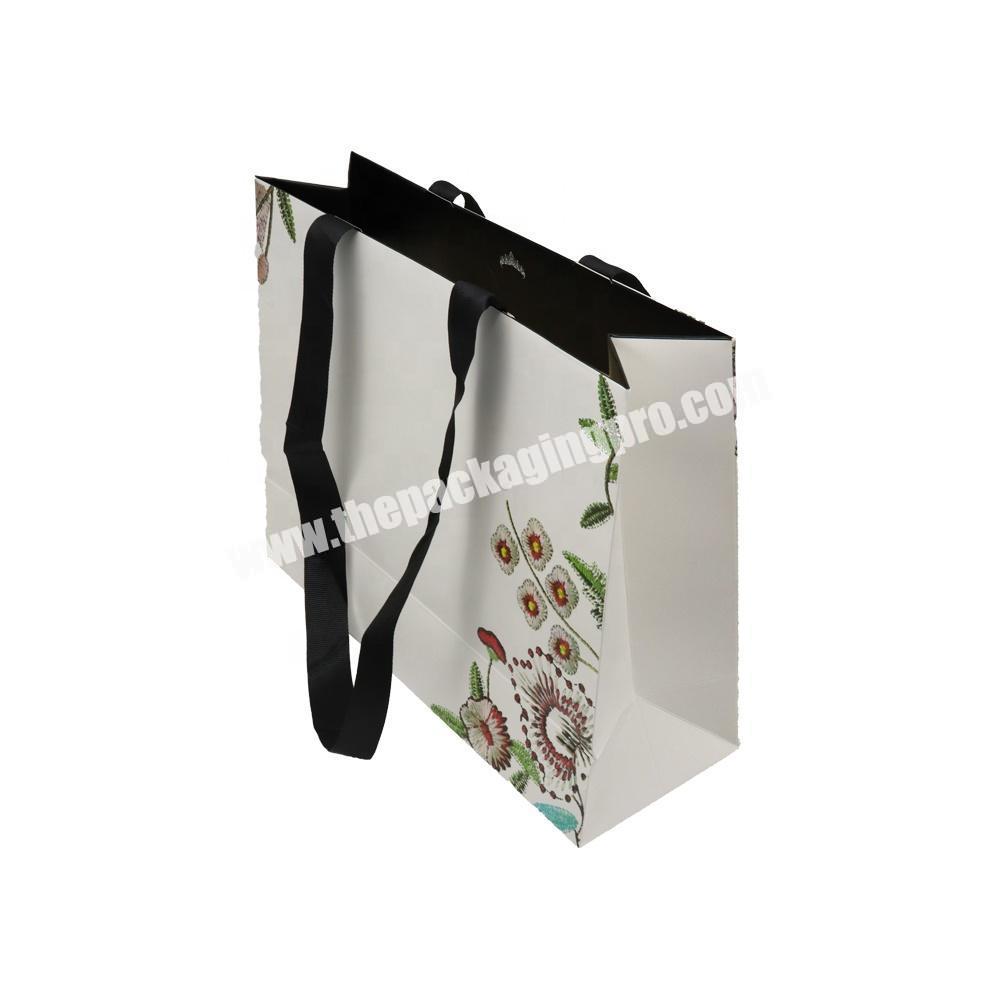 Manufacturers supplier paind small recycled luxury grocery custom printed with handle paper bags with your own logo