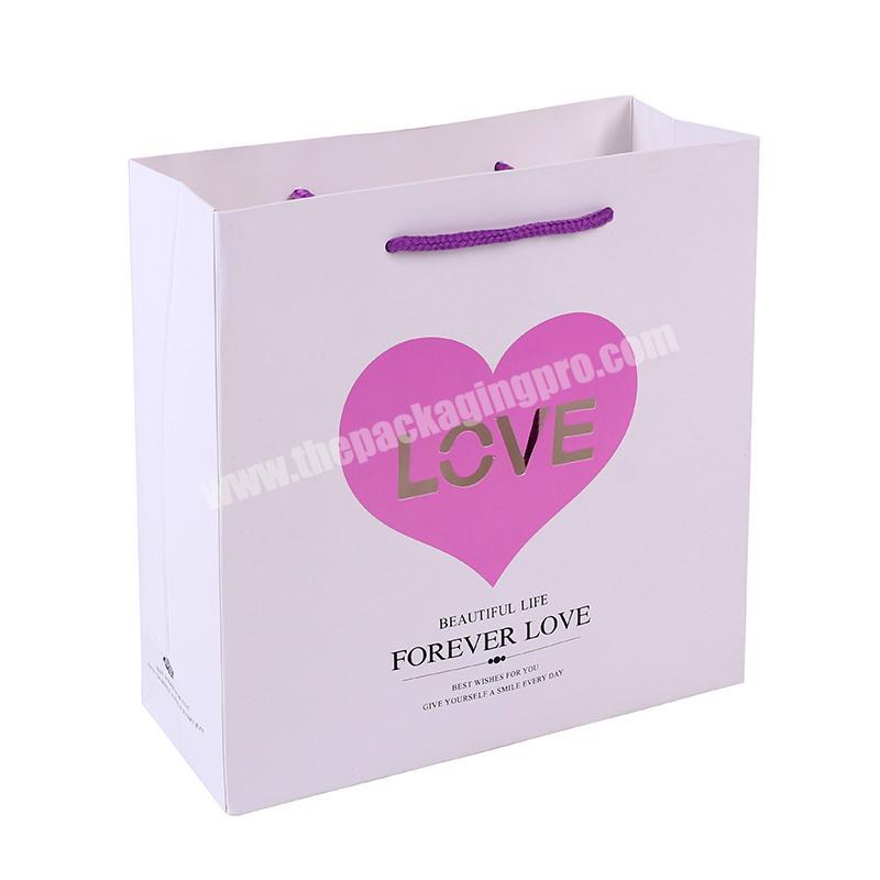 Wholesale Durable Custom Design Colorful Printing Heart Shopping Paper Bag