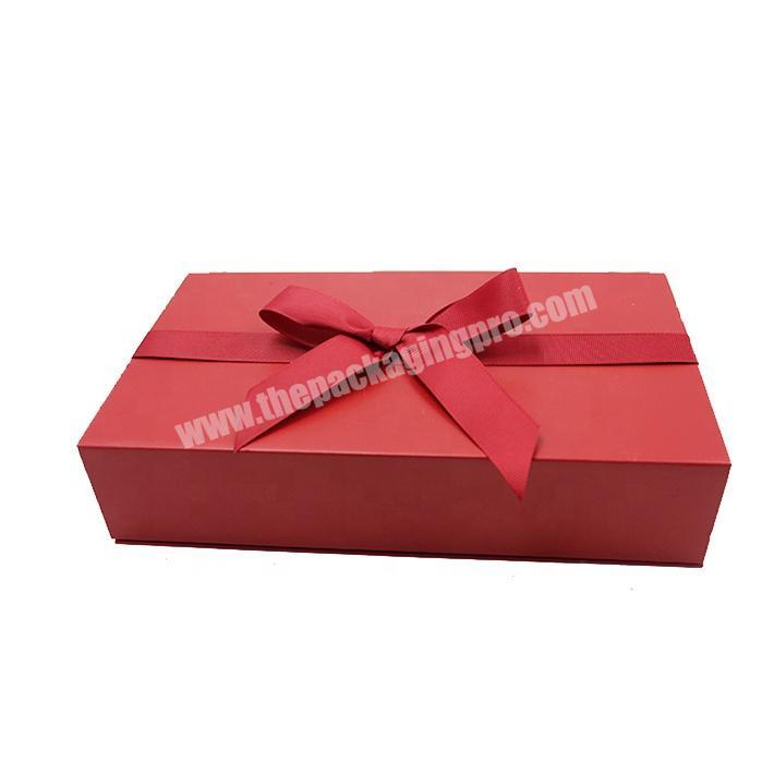 Box Shape Magnetic Close Packaging Gift Boxes with Ribbon for Wigs Hair Extensions Box Hot Sale Red Paper 20210125 Accept,accept