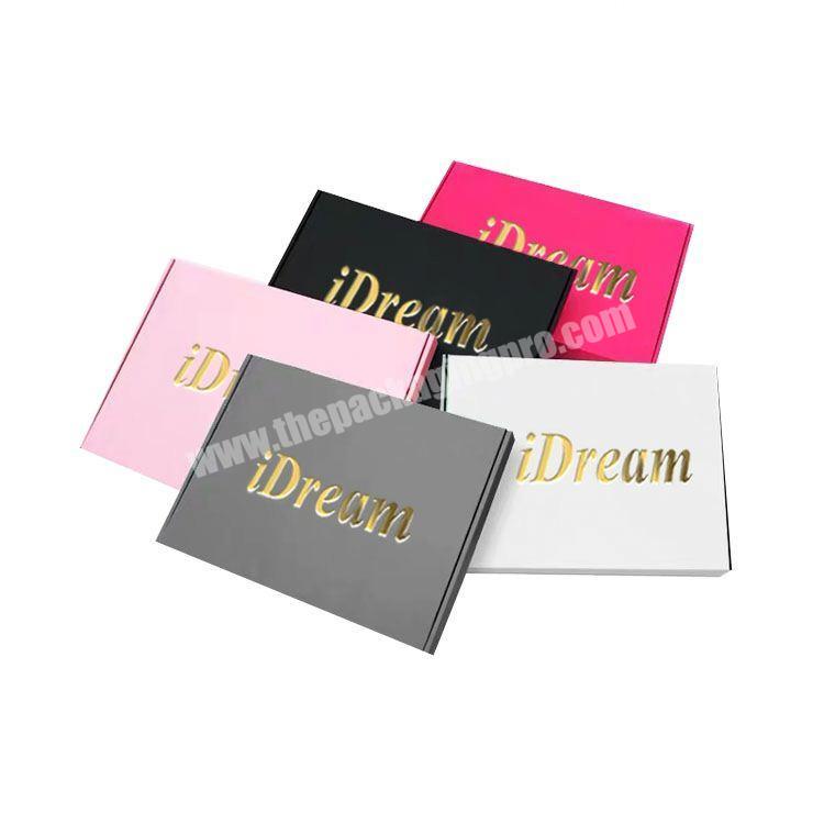 Custom gold hot stamping foil logo imprint corrugated small shipping packaging box