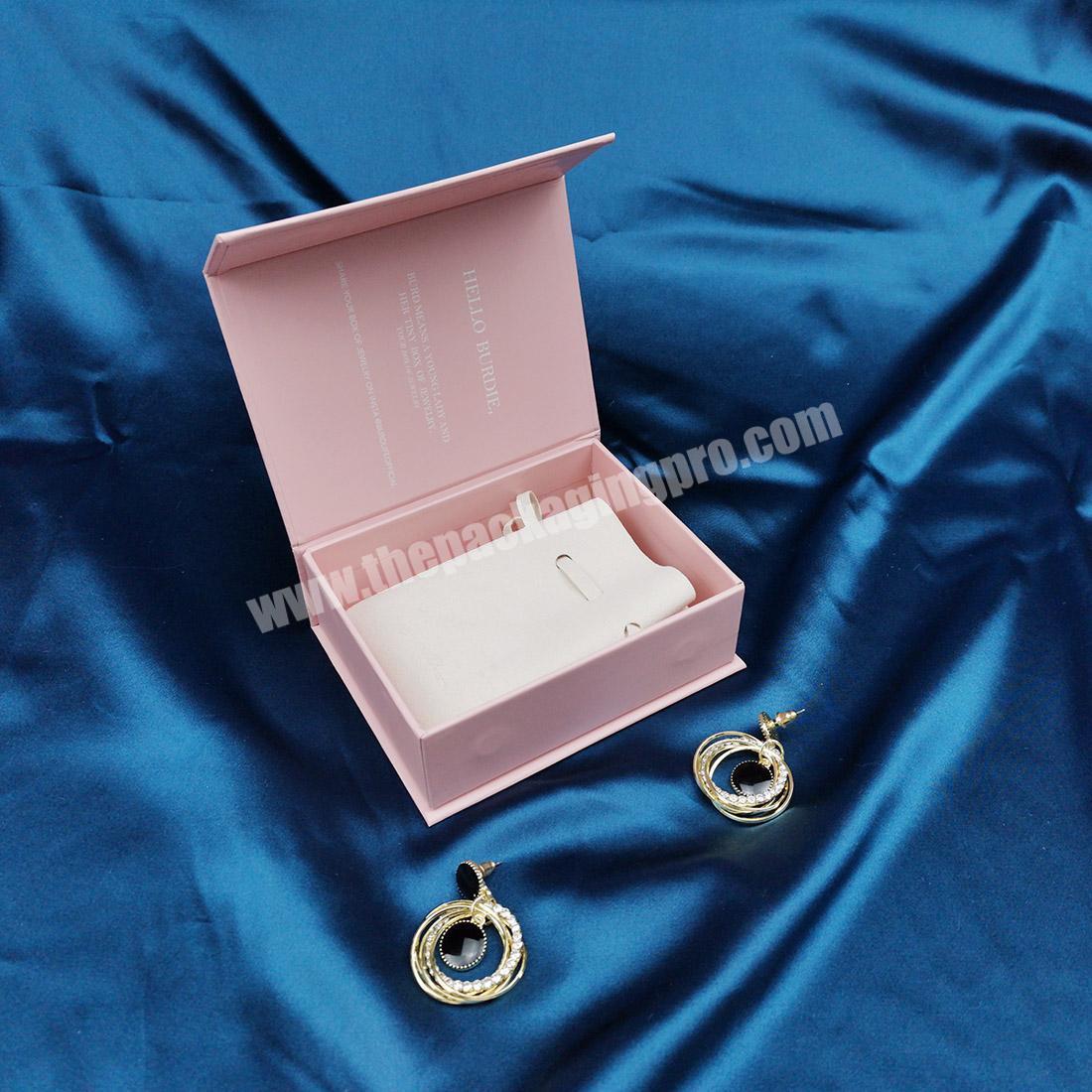 Luxury Small Pink Magnetic Gift Box With Jewelry Pouch