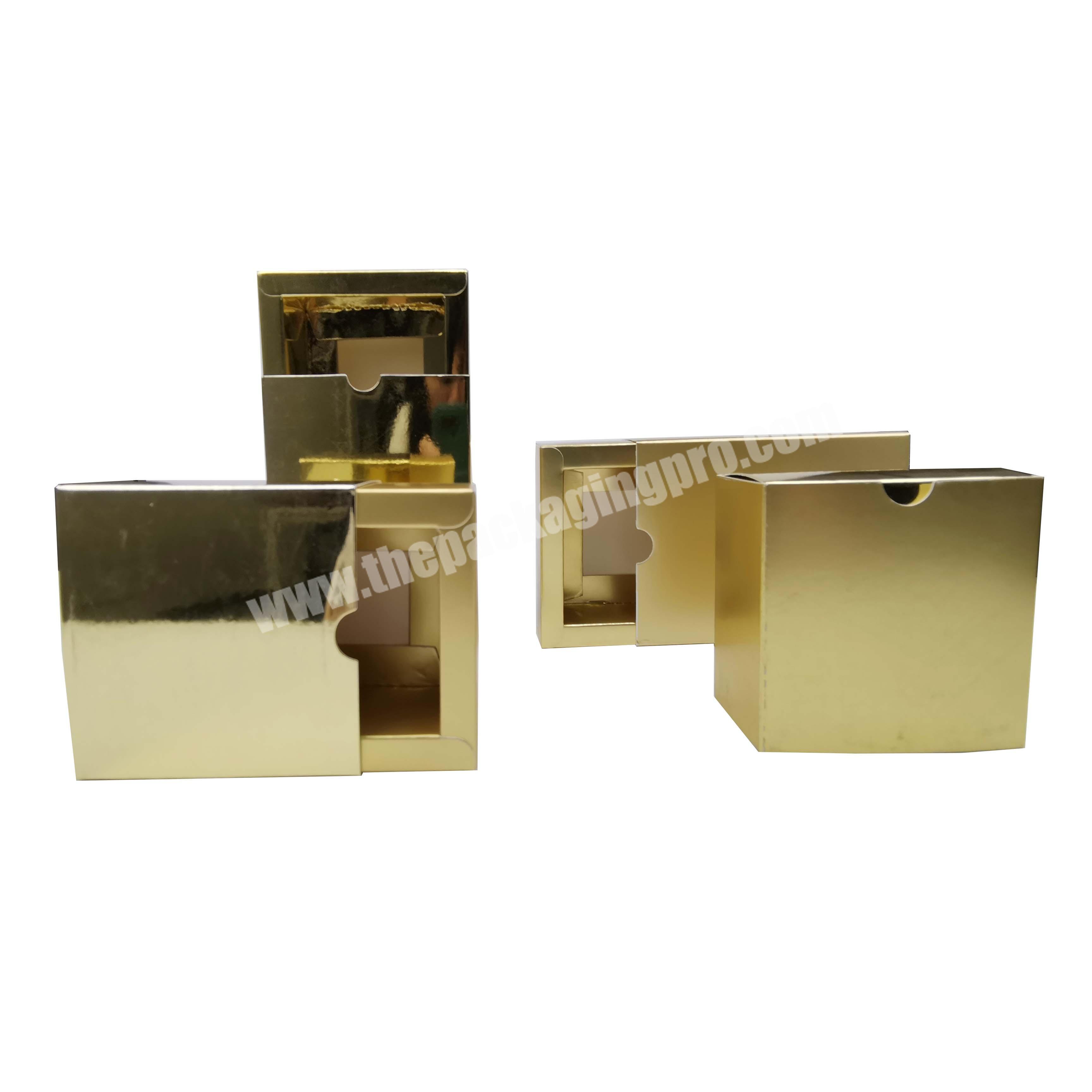 Custom Printing Luxury sliding drawer gift box paper fold Gold silver small folding paper box