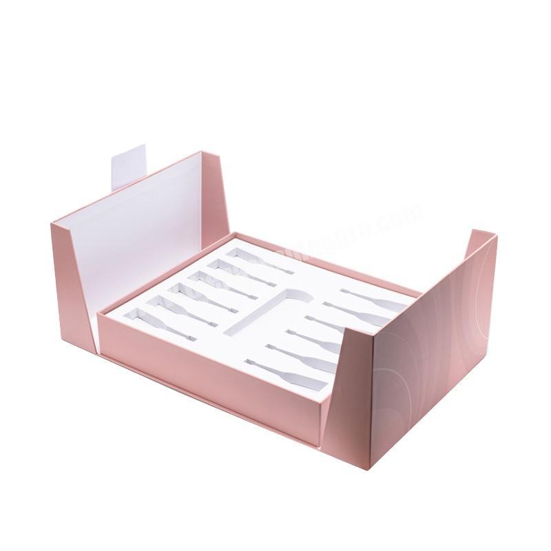 Elegant pink skin care set packaging box cardboard customized skincare packaging box