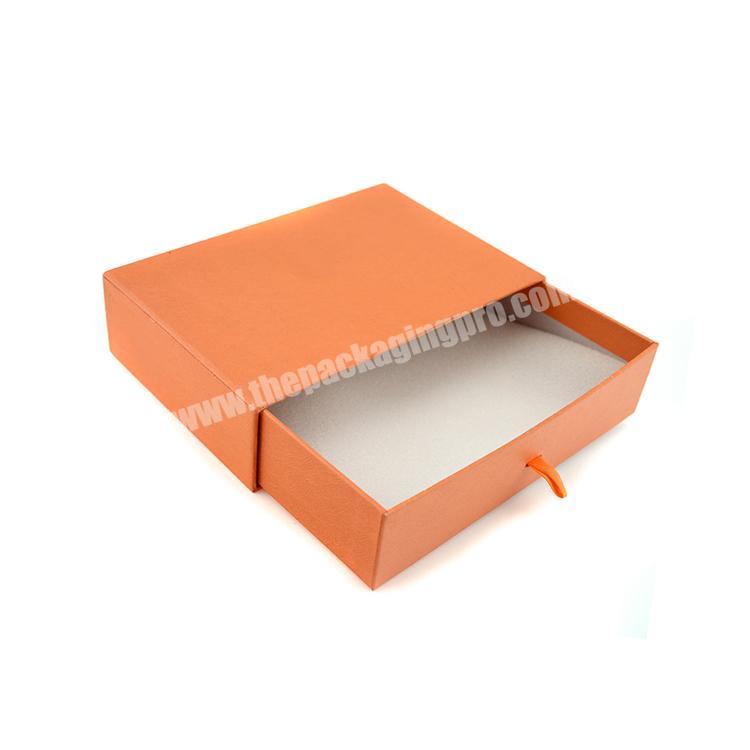 Cardboard Plain White Chocolate Ribbon Jewelry Tab Slide Out Open Shoe Drawer Gift Box