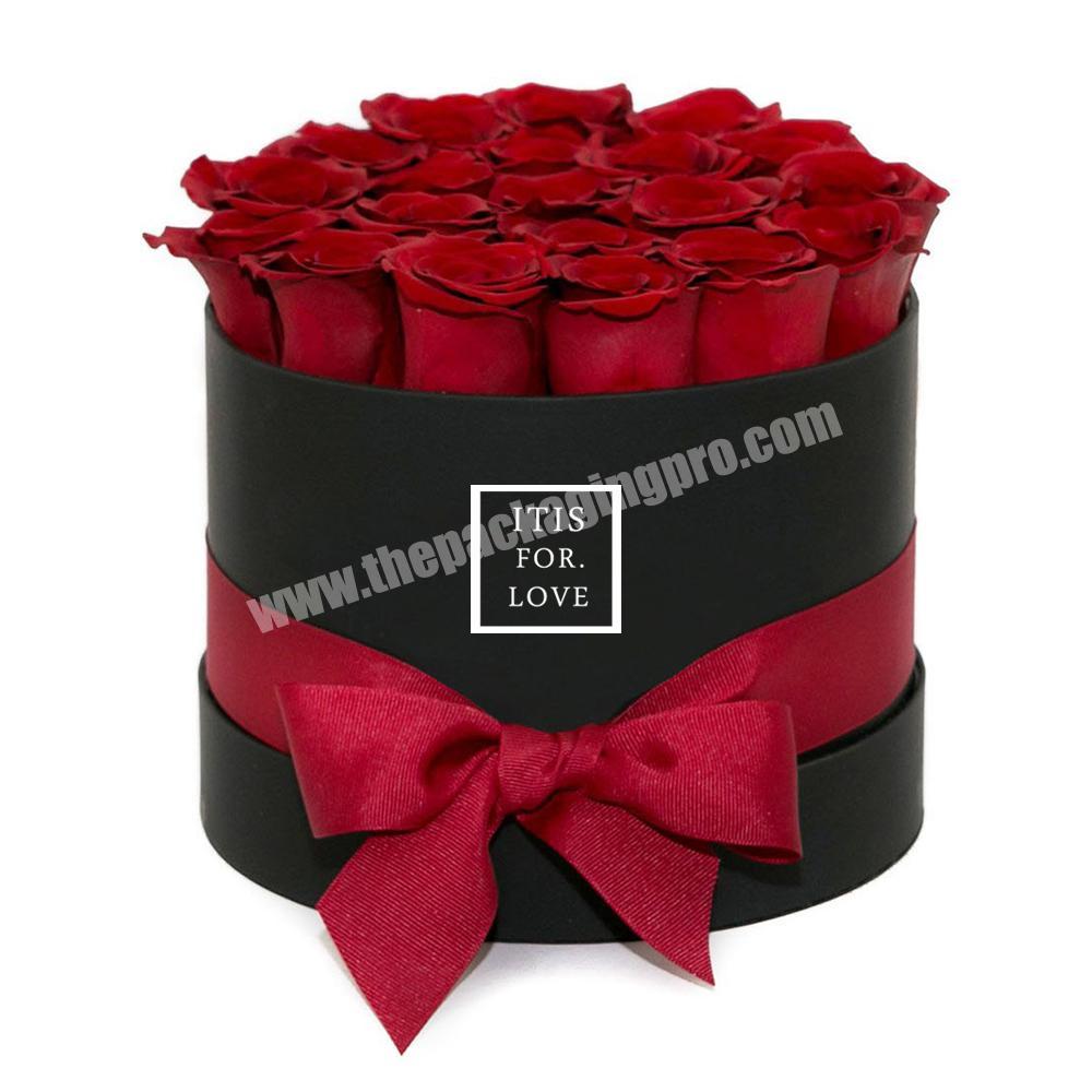 Luxury cardboard gift packaging round box for flowers