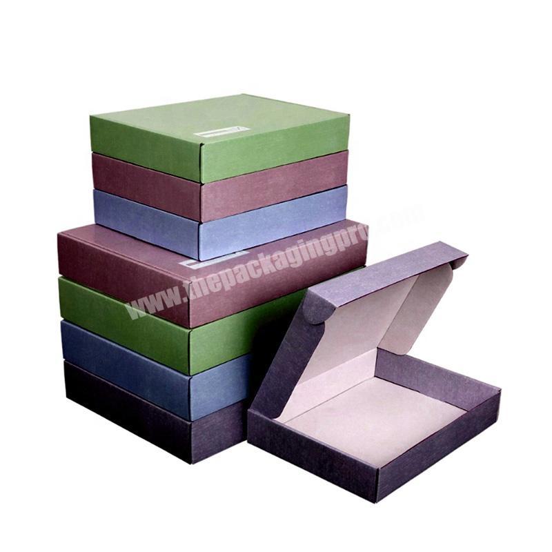 Different colors matt lamination printing custom corrugated paper foldable tuck top mailing boxes