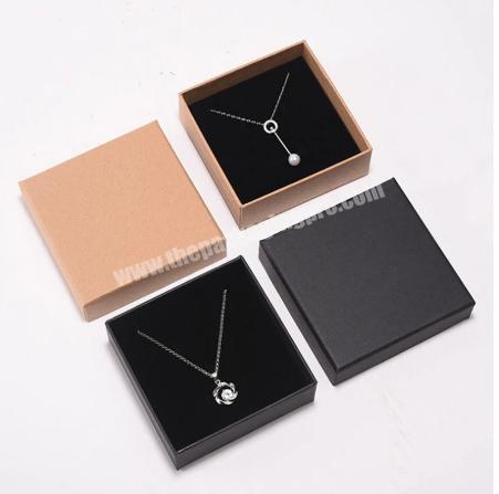 High Quality necklace packaging craft box black and brown color jewellery packaging box