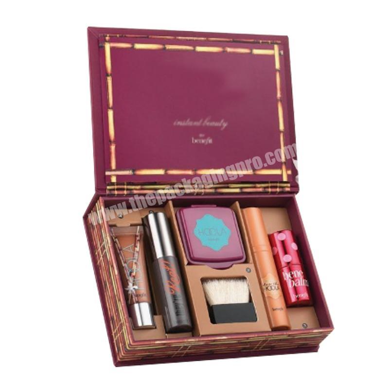 Beauty design cardboard magnetic cosmetic makeup box packaging free makeup samples gift box