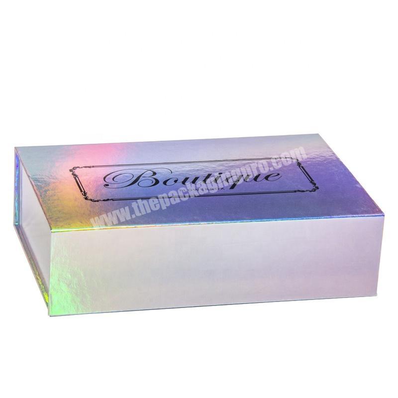 Custom Gift Paper Hard Cardboard Collapsible Plain Magnetic Christmas Holographic Packaging Box