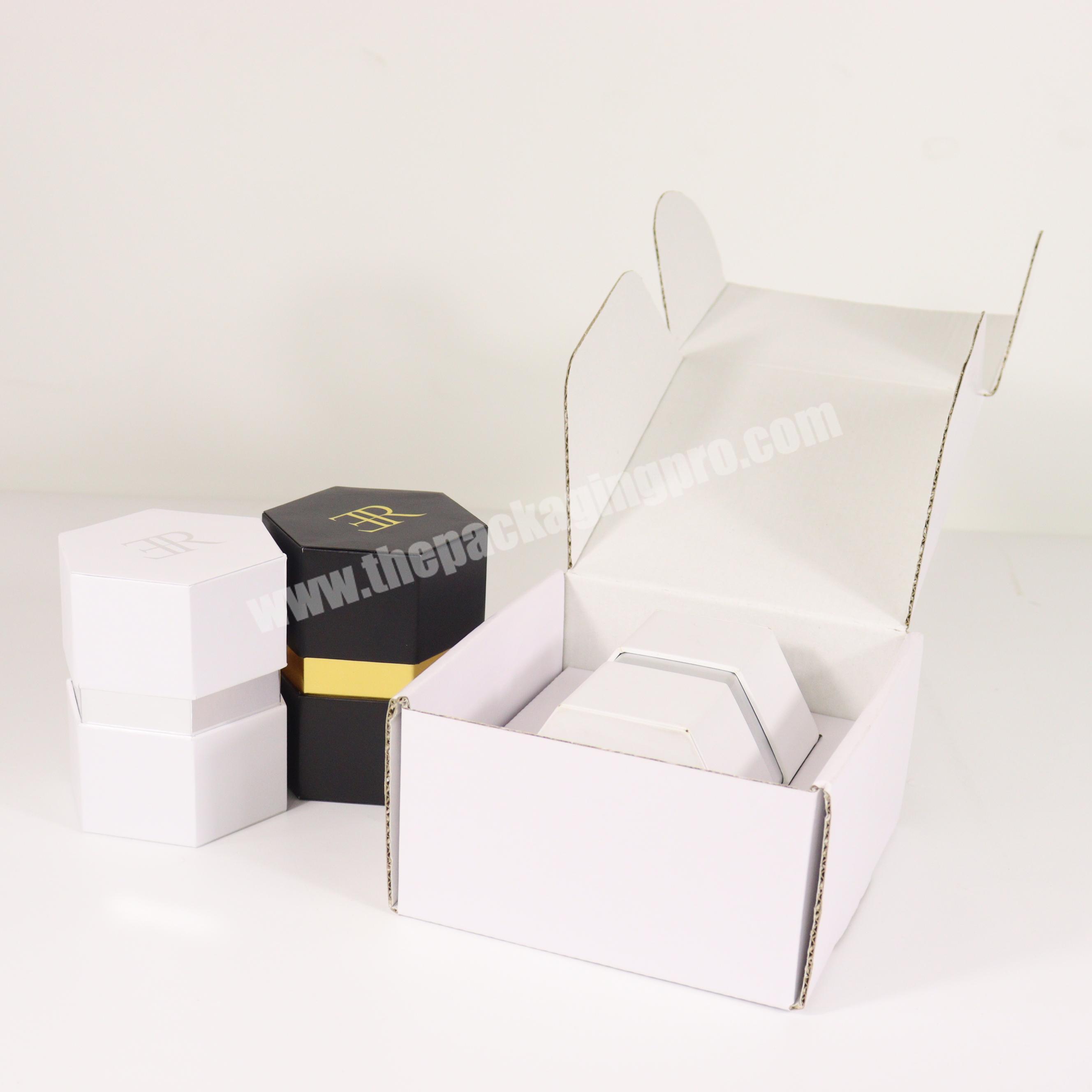 White corrugated box packaging with logo product packaging custom boxes