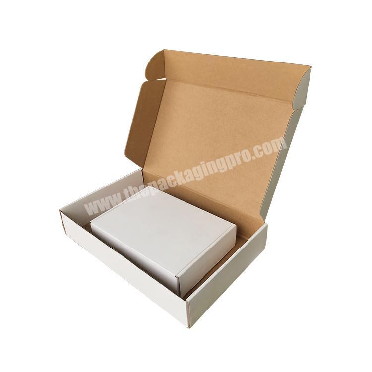 Professional factory supply plain white or brown kraft paper flat book packaging mailer boxes