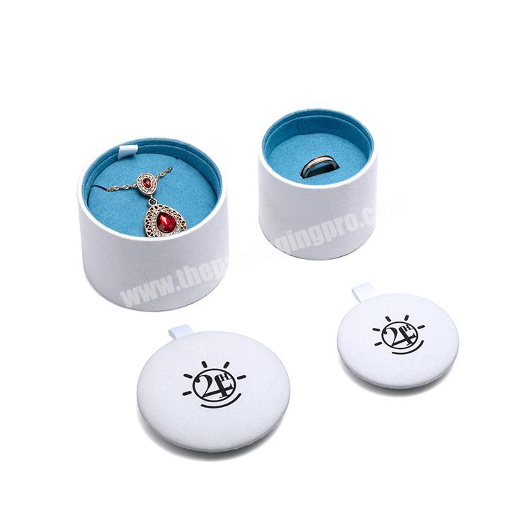 Luxury custom engagement ring round jewelry box velvet inserts product custom size box