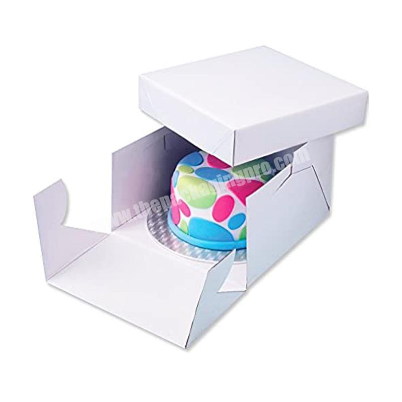 Simple white style factory direct sales foldable custom size birthday cake gift box