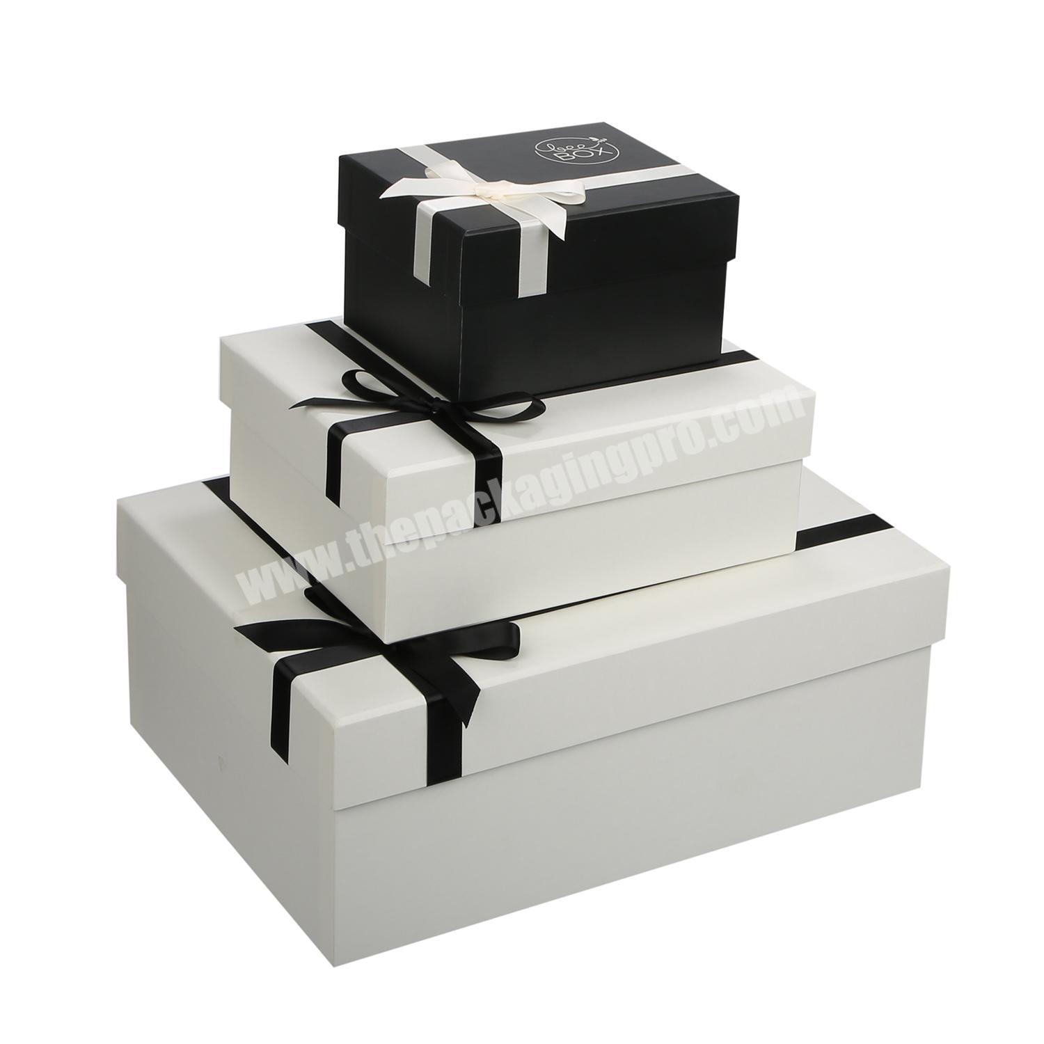 Black and white big clothes gift box with Bow