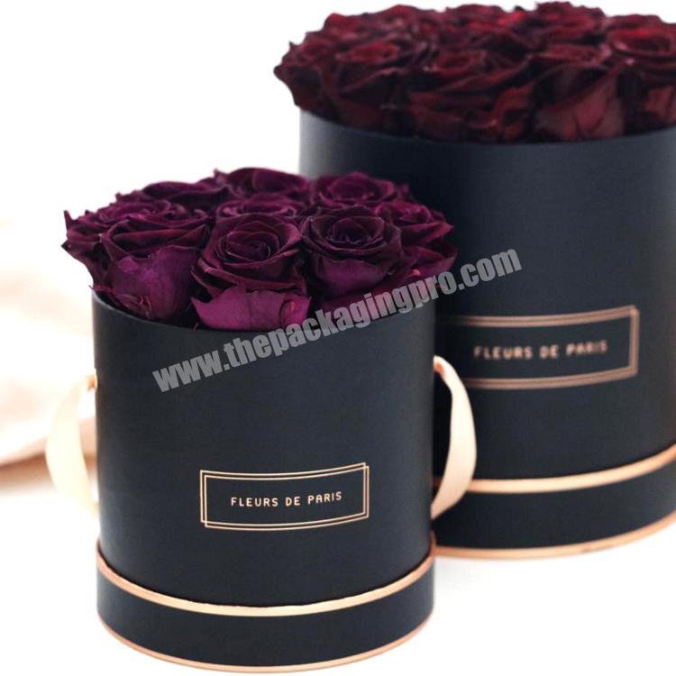 High Quality Hard Chocolate Cardboard Box Valentines Rose Round Flower Boxes With Lid