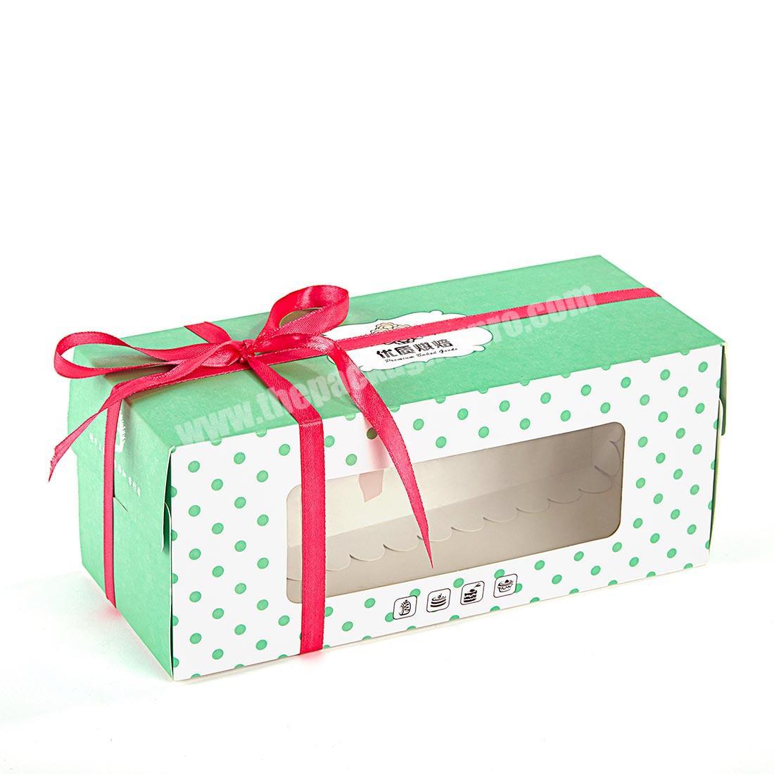 Custom luxury personalised folding paper cake box with window