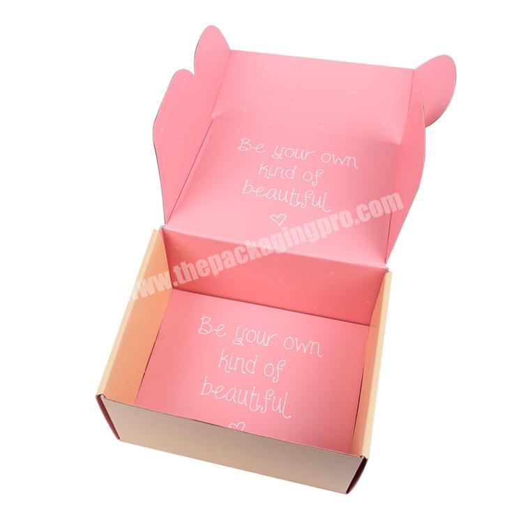 Custom Paper Storage Boxes Pink Corrugated box Wholesale Factory Shipping shoe box packaging
