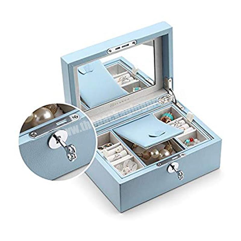 Hot sale jewelry set packaging high-end  blue jewelry gift box full set customization