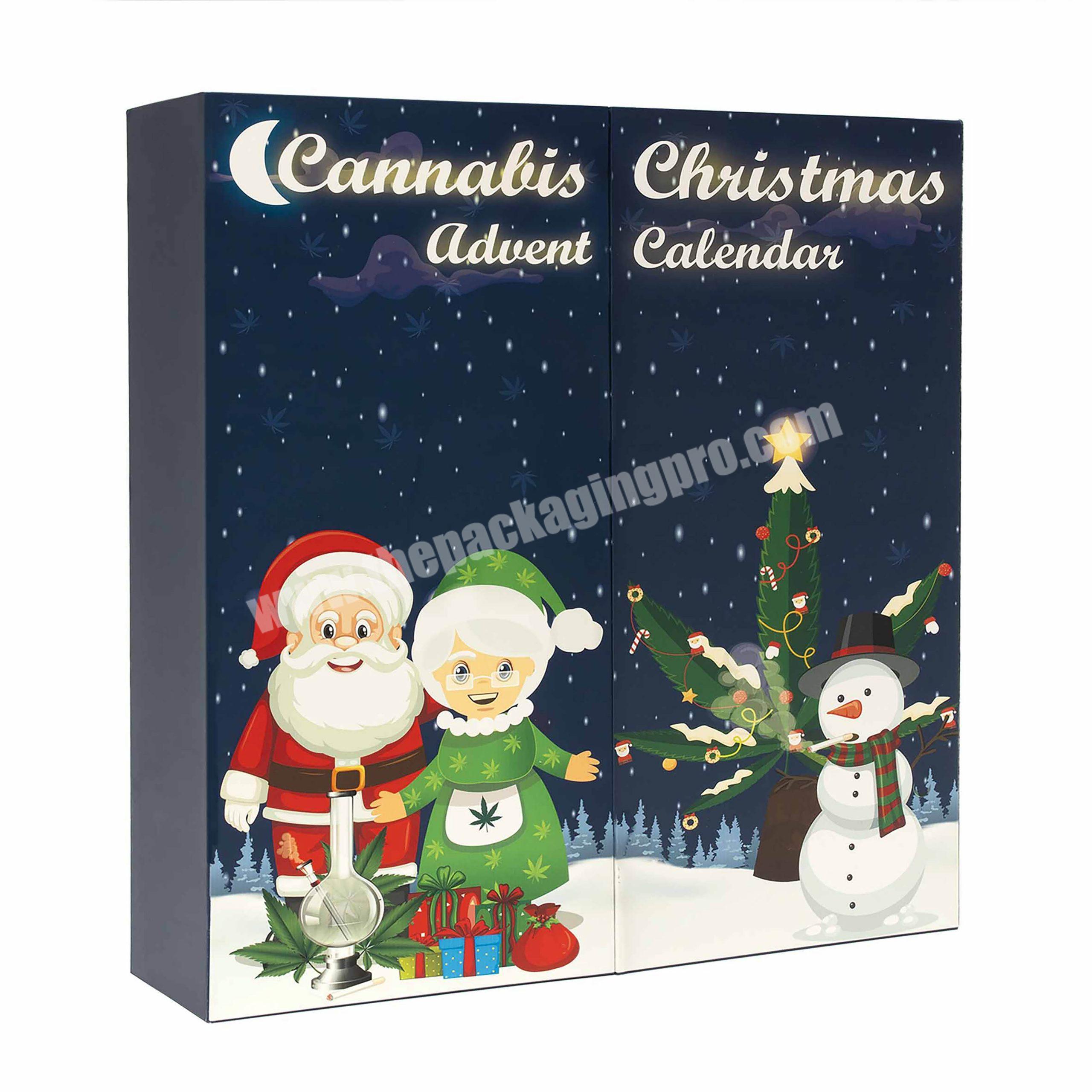 Christmas pattern printing empty advent calendar box for gift packaging