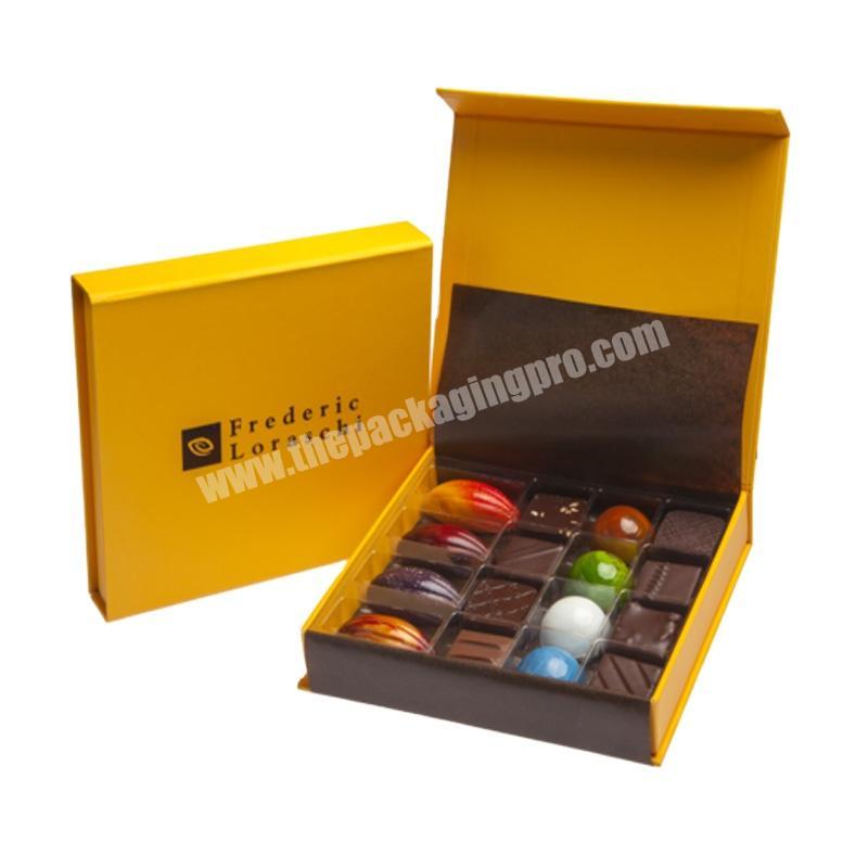 Wholesale empty chocolate boxes cardboard boxes for chocolates with plastic inserts