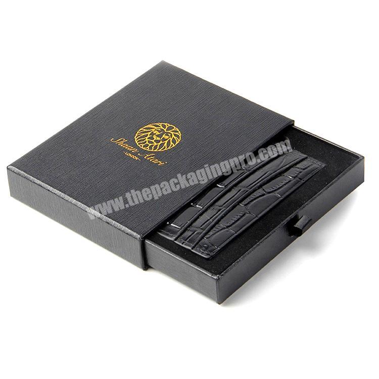 Empty Paperboard Black Watch Purse Packing High Level Logo Design Gift Packaging Jewelry Drawer Box