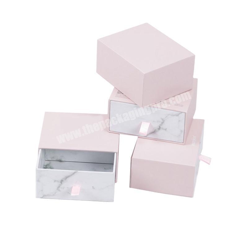 Wholesale jewelry packaging drawer box custom drawer jewelry box for gift with ribbon