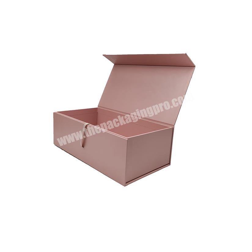 Custom logo  magnetic gift box pink gift boxes with magnetic lid