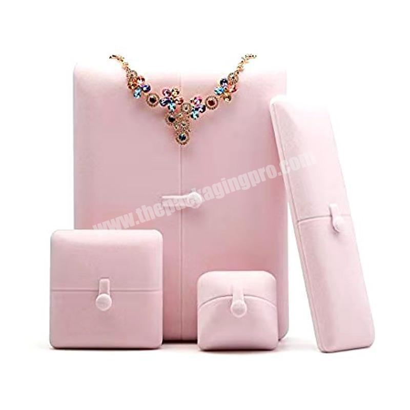 High-end custom  luxury pink printed logo premium jewelry gift box full set