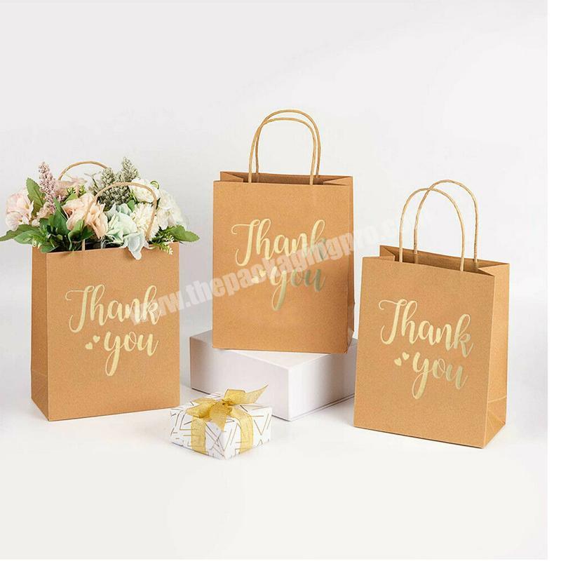 Factory Direct sales customizable size light brown fashionable shopping printed gift paper gift bag