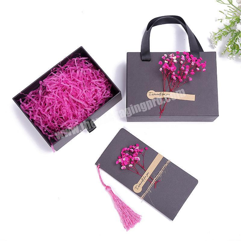 High Quality Corrugated Black Uv Coating Flower 2021 Newest Square Box Boxes Necklaces Satin Pouch Gift Packaging For Jewelry