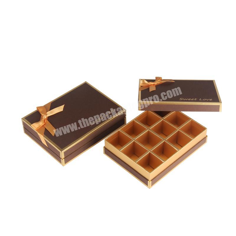 Luxury chocolate box cardboard package coated paper insert with custom logo