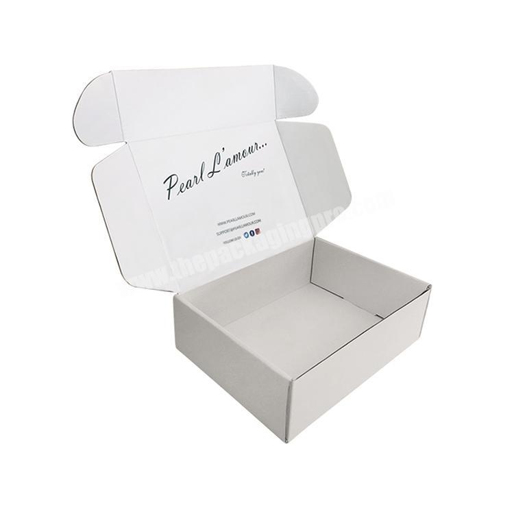 Accept Customized Custom White Postage Box Full Flexo Color Printing Boxes With Plastic Handle Printed Mailer Corrugated