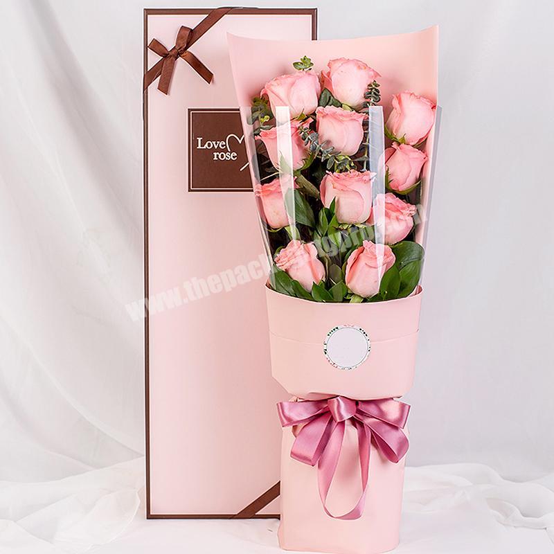 High Quality Corrugated Color Uv Coating Chocolate Shaped Ring Cylinder Flower Boxes Long Stem Rose Box Package