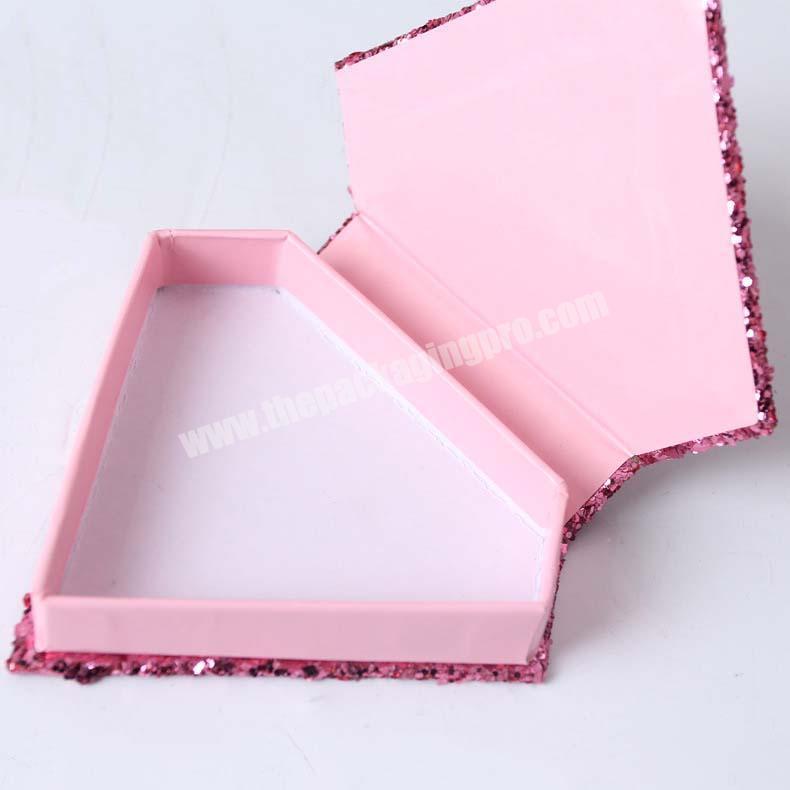Carton Varnishing False Mini Pink Small Cardboard Custom Box For Latex Eyelash Glue Packing