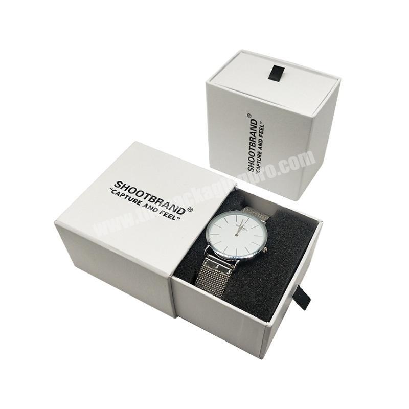 Popular watch box for men drawer watch box custom logo white single watch box