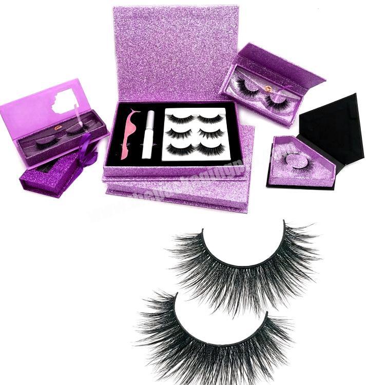 Empty Paper Package Square Magnetic Packaging Eye Mink Black Eyelash Wholesale Pink Custom Logo Lash Box