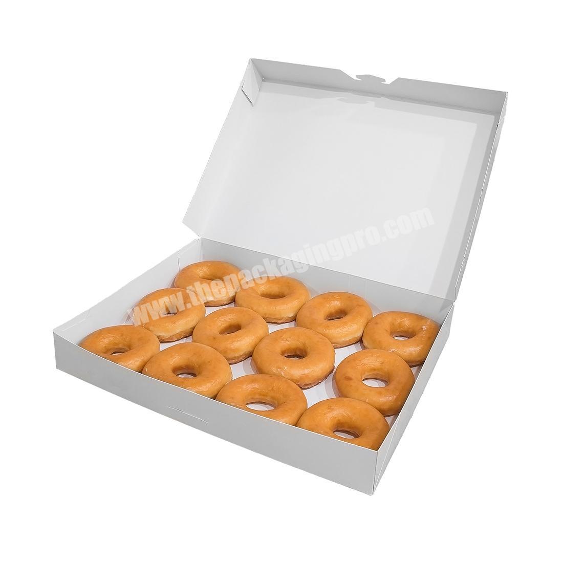 Custom logo folding paper white donut packaging boxes