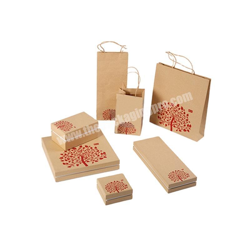 Environment-friendly jewelry packaging box and bag custom size for set kraft jewelry boxes